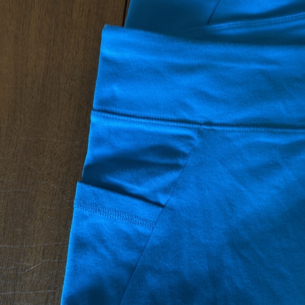 NWT T by Talbots Capri Blue Capri Leggings SZ XL no Back Pocket w Gathered Hem - Picture 3 of 11